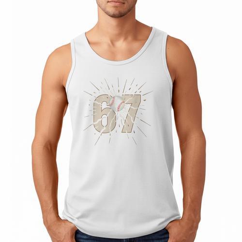 Baseball 67 Six Seven Meme Number Men Tank Top - Sportilla