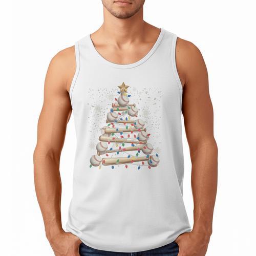 Baseball Christmas Tree Light Xmas Tees Boys Kids Men Men Tank Top - Sportilla