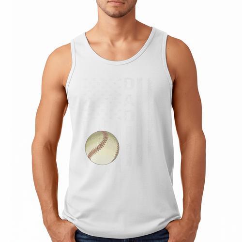 Baseball Dad America Flag Vintage Christmas Xmas Premium Men Tank Top - Sportilla