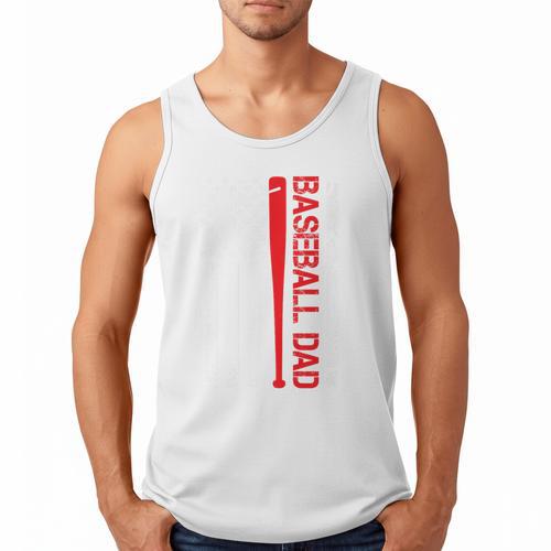 Baseball Dad Baseball American US Flag Baseball Sport Team Premium Men Tank Top - Sportilla