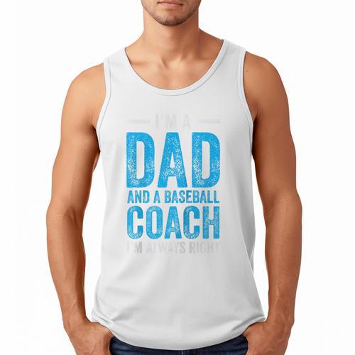 Baseball Dad Coach Father's Day Raglan Baseball Tee Men Tank Top - Sportilla