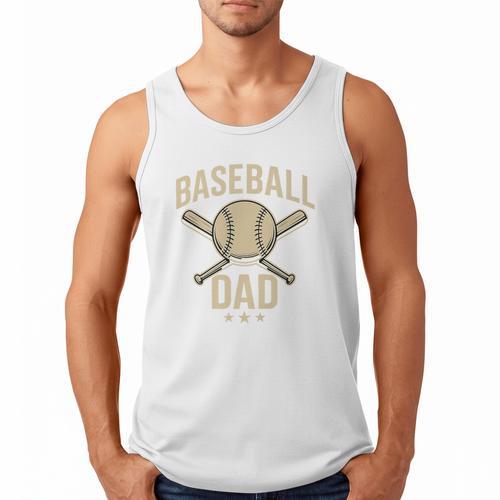 Baseball Dad Crossed Bats Cool Sports Fan Vintage Premium Men Tank Top - Sportilla
