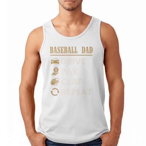 Baseball Dad Drive Pay Clap Repeat Father's Day Premium Men Tank Top - Sportilla