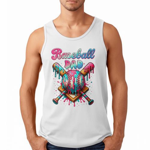 Baseball Dad Game Day Vibes Ice Cream Drip Baseball Daddy Men Tank Top - Sportilla