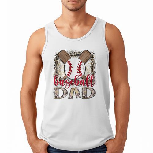 Baseball Dad Leopard Proud Ball Dad Game Day Men Tank Top - Sportilla