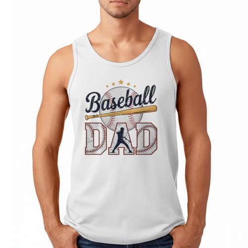 Baseball Dad Player Cool Retro Sports Fan Father's Day Premium Tri-Blend Men Tank Top - Sportilla
