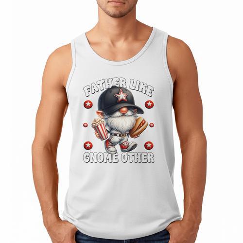 Baseball Dad Saying Hot Dog Gnome Pun For Fathers Day Premium Tri-Blend Men Tank Top - Sportilla