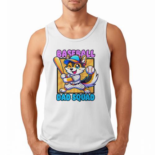 Baseball Dad Squad Fox On The Bat Raglan Baseball Tee Men Tank Top - Sportilla