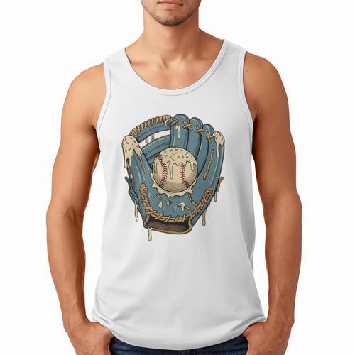 Baseball Drip Ice Cream Glove With Sprinkles And Ball Youth Premium Tri-Blend Men Tank Top - Sportilla