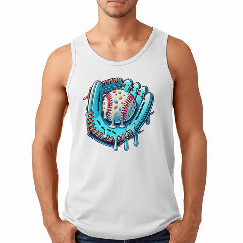 Baseball Drip Ice Cream Sprinkles Baseball Player Premium Tri-Blend Men Tank Top - Sportilla