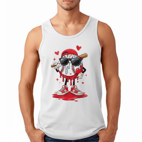Baseball Drip Ice Cream Sunglasses Boys Youth Kids Valentine Men Tank Top - Sportilla