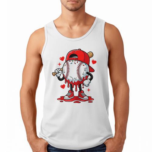 Baseball Drip Icecream Apparel Youth Boy Valentine Raglan Baseball Tee Men Tank Top - Sportilla