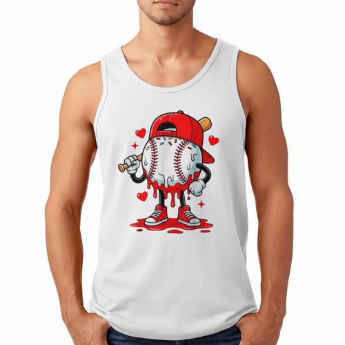 Baseball Drip Valentines Men Tank Top - Sportilla