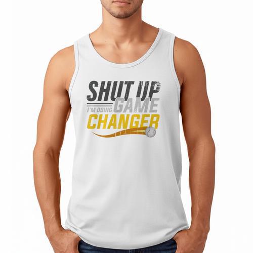 Baseball Fan Shut Up I'm Doing Game Changer Premium Tri-Blend Men Tank Top - Sportilla