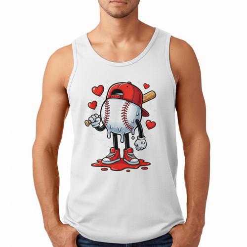 Baseball Ice Cream Drip Valentines Day Sports For Kids Boys Men Tank Top - Sportilla