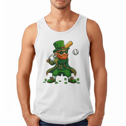 Baseball St Patricks Day Leprechaun Boys Girls Men Women Men Tank Top - Sportilla