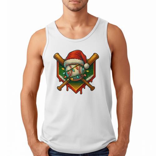 Baseball Xmas Christmas Baseball Ice Cream Drip Boys Men Tank Top - Sportilla