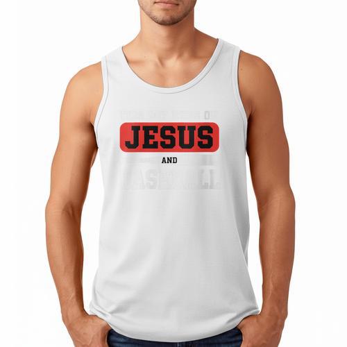 This Boy Runs On Jesus And Baseball Christian Baseball Men Tank Top - Sportilla