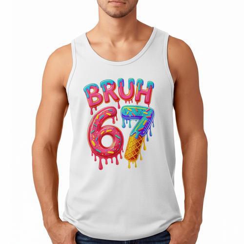 Bruh 67 Baseball Drip Number 67 Player 67th Birthday Men Tank Top - Sportilla