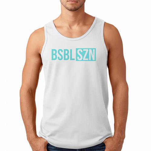 BSBL SZN Baseball Season Game Day Boys Girls Youth Premium Tri-Blend Men Tank Top - Sportilla
