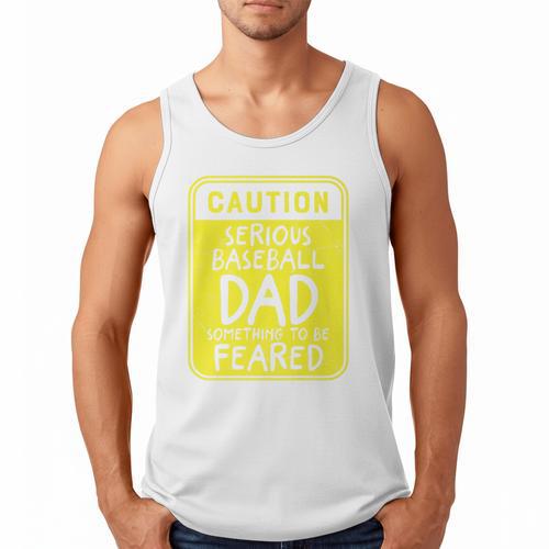 Caution Serious Baseball Dad Something To Be Feared Premium Men Tank Top - Sportilla