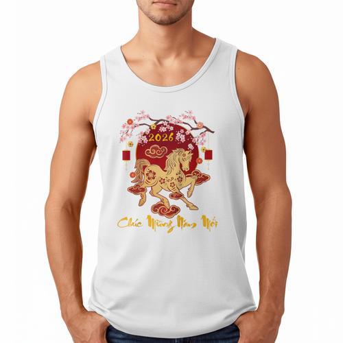 Chuc Mung NAM Moi 2026 Vietnamese Lunar New Year Of Horse Raglan Baseball Tee Men Tank Top - Sportilla