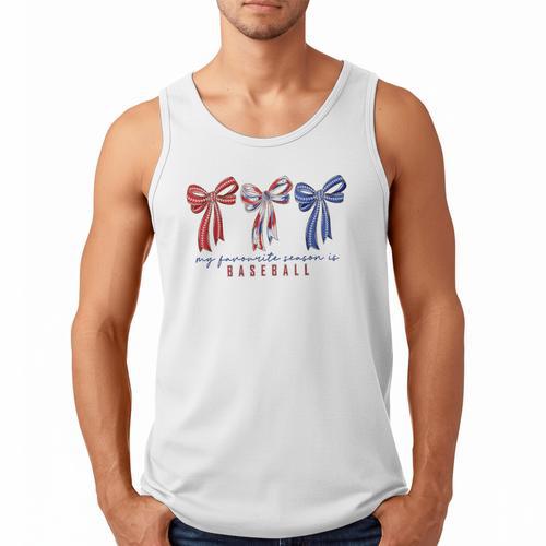 My Favorite Season Is Baseball Coquette Bow Game Day Mom Sis Men Tank Top - Sportilla