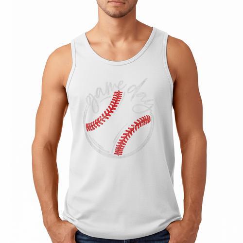 Game Day Baseball Baseball Lovers Softball Life Mom Premium Tri-Blend Men Tank Top - Sportilla