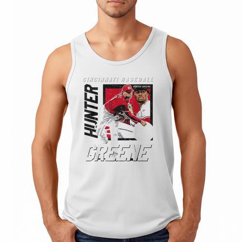 Hunter Greene Cincinnati MLB Baseball Players MLBHGR203M Men Tank Top - Sportilla