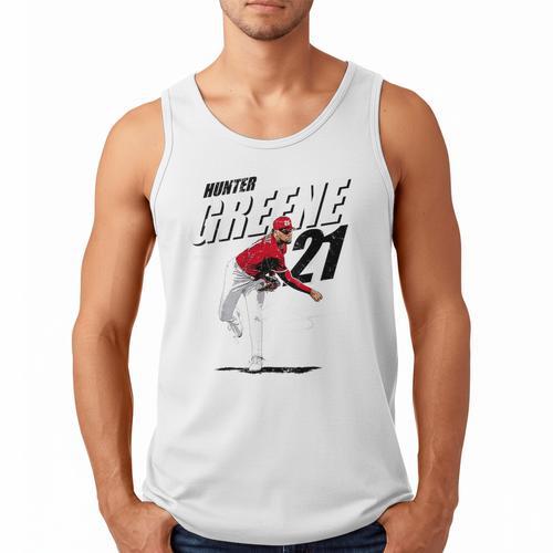 Hunter Greene Cincinnati MLB Baseball Players MLBHGR204M Men Tank Top - Sportilla