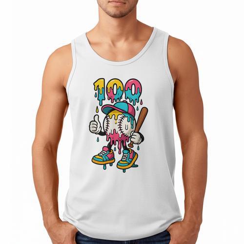 Ice Cream Drip Baseball Party 100 Days Of School Teacher Men Tank Top - Sportilla