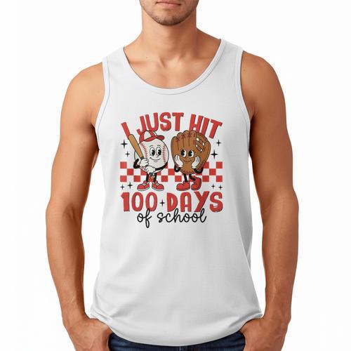 I Just Hit 100 Days Of School Baseball 100th Day Teacher Kid Men Tank Top - Sportilla