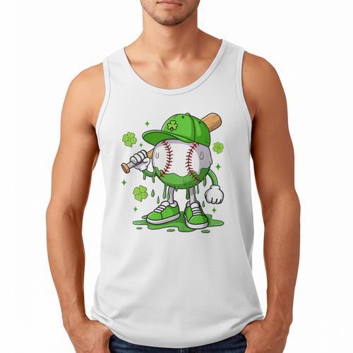 Kids Boys Happy St Patricks Day Kids Baseball Ice Cream Drip Men Tank Top - Sportilla