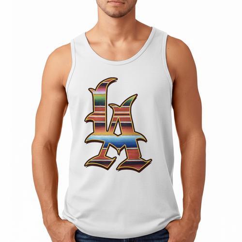 LA Sarape Los Angeles LA Sarape East LA Baseball Mexican Premium Tri-Blend Men Tank Top - Sportilla