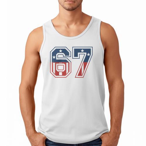 Number 67 USA Raglan Baseball Tee Men Tank Top - Sportilla