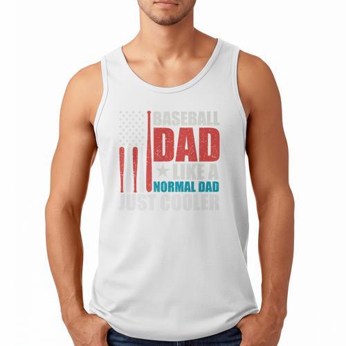 Patriotic Baseball Dad Father's Day American Flag Premium Men Tank Top - Sportilla