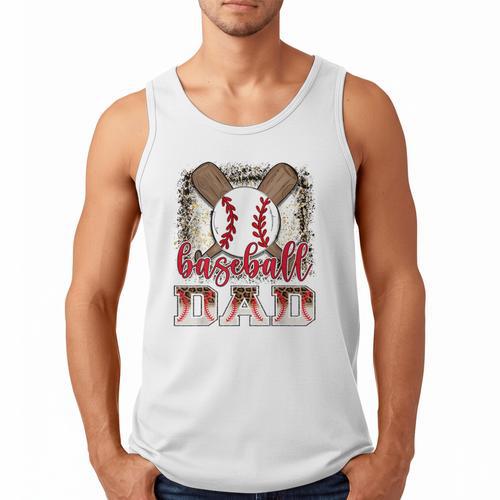 Retro Baseball Dad Leopard Proud Ball Dad Men Tank Top - Sportilla