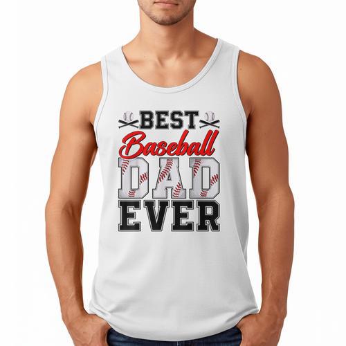 Retro Best Baseball Dad Ever Daddy Happy Fathers Day Men Men Tank Top - Sportilla