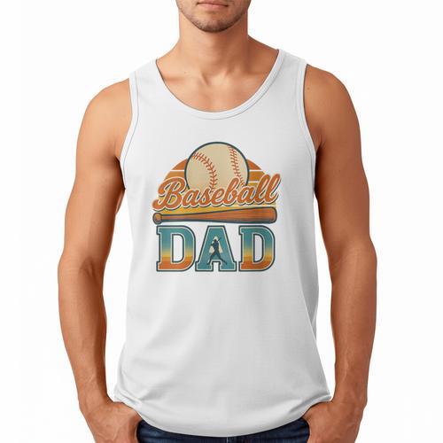 Retro Vintage Baseball Dad Summer Sports Lover Fathers Day Men Tank Top - Sportilla