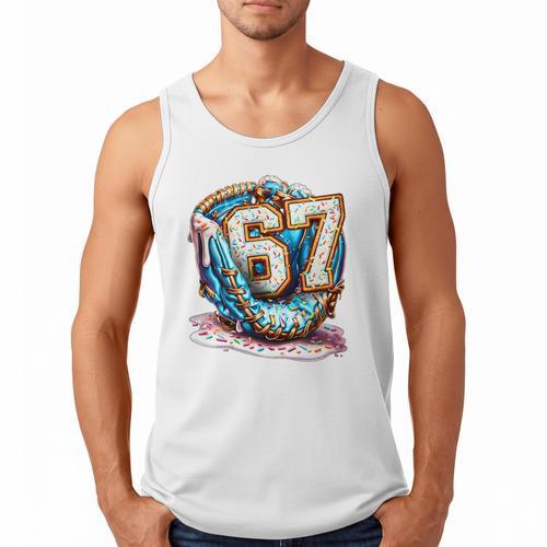Six Seven Baseball Lifestyle 67 Meme Gen Alpha Slang Premium Tri-Blend Men Tank Top - Sportilla