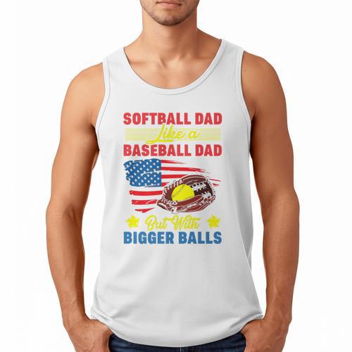 Softball Dad Like A Baseball Dad But With Bigger Balls Premium Men Tank Top - Sportilla