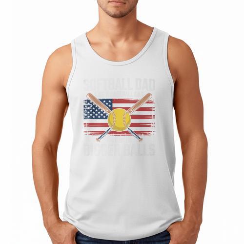 Softball Dad Like A Baseball Dad With Bigger Balls Sport Dad Premium Men Tank Top - Sportilla