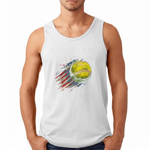 Softball Dad Like a Baseball Dad With Bigger Balls Premium Men Tank Top - Sportilla