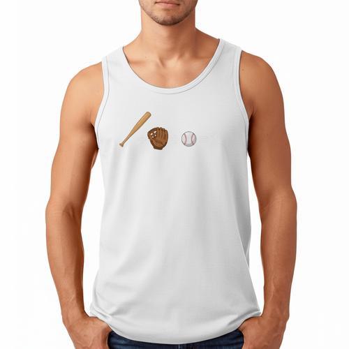 Sports Math Equation Baseball Bat Ball Glove Graphic Teacher Men Tank Top - Sportilla
