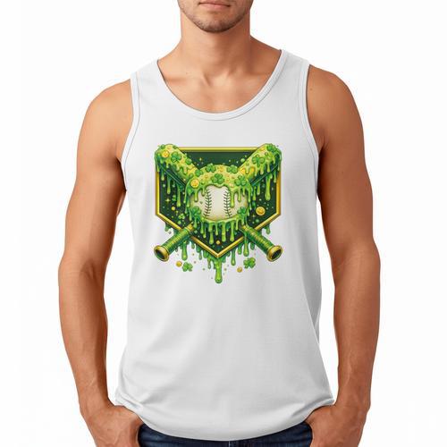 St Patrick's Day Baseball Boys Ice Cream Drip Youth Kids Premium Tri-Blend Men Tank Top - Sportilla