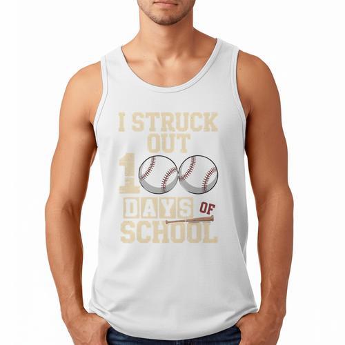 I Struck Out 100 Days Of School Baseball Fan Students Batter Premium Tri-Blend Men Tank Top - Sportilla