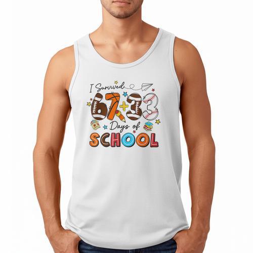 I Survived 67 33 Days Of School Baseball Basketball Football Men Tank Top - Sportilla