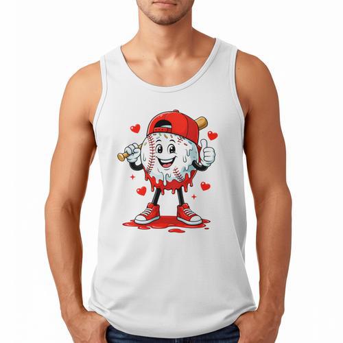 Valentine Baseball Heart Sports Men Boys Kid Men Tank Top - Sportilla