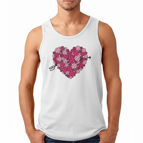 Valentine's Day Baseball Heart Softball Player Sports Lover Men Tank Top - Sportilla