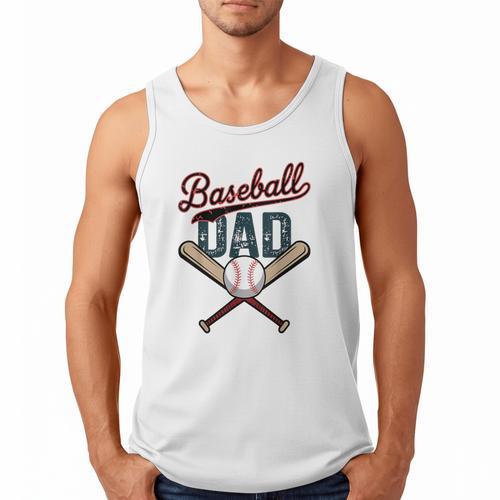 Vintage Baseball Dad Happy Fathers Day Players Toddler Kids Men Tank Top - Sportilla